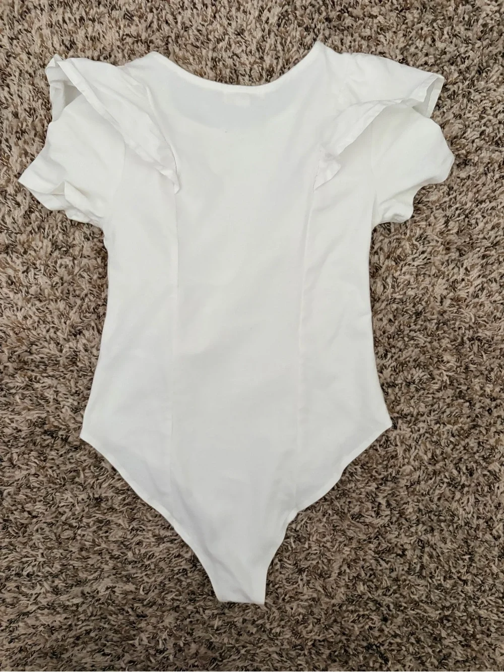 GB girls White Ruffle-Front One-Piece Bodysuit